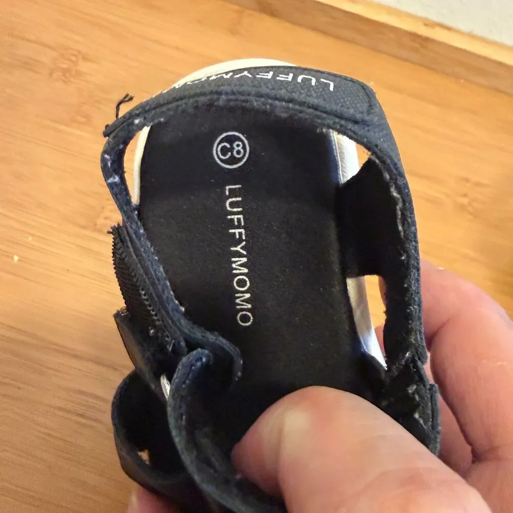 LUFFYMOMO Toddler Sandals Size 8 Black Sport Fisherman Hook Loop Summer Shoes